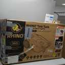 Camco Rhino 36-Gallon Camper/RV Tote Tank - Features Large Heavy-Duty No-Flat Wheels & Built-In Gate Valve - Removable Steel Tow Adapter, 3 Sewer Hose & More RV Accessories (39006)