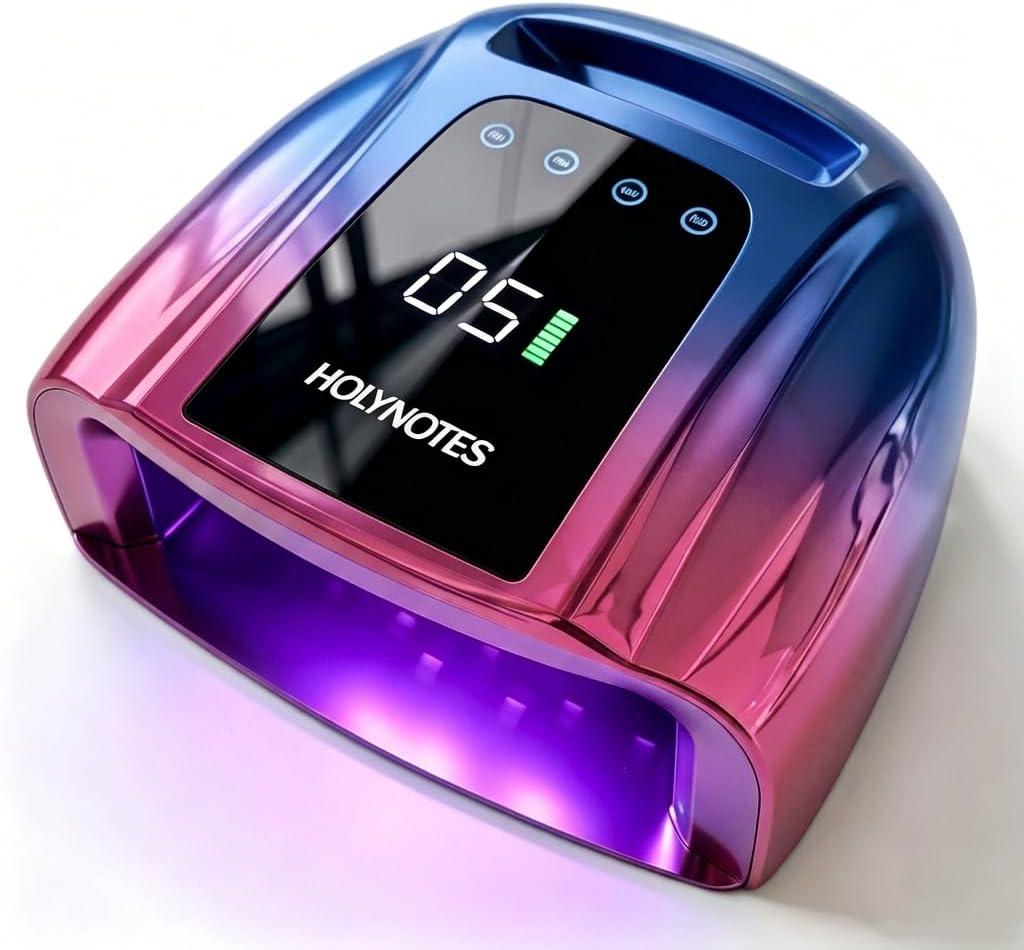 UV Nail Lamp, 96W Cordless Professional Rechargeable UV LED Portable Lamp, 4 Timer Setting and Smart Sensor Gel Nail Dryer, Ideal for Training, Nail Art Practice, Home & Salon