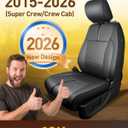 Super Cover for Ford F150 Seat Covers 2015-2024 2025 2026 Full Set, for F-150 XL/XLT Leather Truck Seat Cover, for F150 Accessories 2016 2017 2018 2019 2020 2021 2022 2023, Only for Bucket Seat