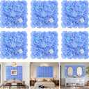 6pcs Flower Wall Backdrop 16.5"x16.5" Artificial Floral Panel-Blue