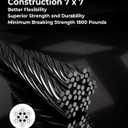 NUTYPE 1/8" T316 Stainless Steel Cable, Aircraft Cable for Deck Railing, 7x7 Strand Core, 1000FT, Come with Cutter