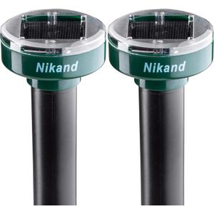 Gopher Repellent Ultrasonic Solar Powered - Mole Repellent Stakes Outdoor Pet Safe - Groundhog Repeller Snake Rodent Gopher Spikes Chaser - Sonic Mole Deterrent Devices (2)