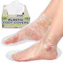 200 Pcs Paraffin Wax Bags, Plastic Foot Covers for Feet  Leak-Proof, Ribbed Anti-Slip Design with 200 Stickers for Secure Fit  Plastic Foot Bags for Moisturizing, Hydration, Home Use, Spa, Pedicure (11.8x6.7x1.1 Inch (Pack of 200))