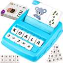 Learning Educational Toys 2 in 1 Matching Letter and Number Games for Boys and Girls Sight Words Recognition Flash Cards Kindergarten Teaching Tools Preschool Learning Materials for Kids Ages 3-7 (Blue)