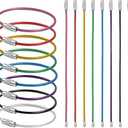 16 Pack Stainless Steel Keychain Set - 2mm Coil Diameter 6in Key Chain for Hanging Luggage Tag, Keyrings, Kitchen utensils, Small Accessories(8 Colors), Pack of 5 
