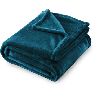 SOCHOW Flannel Fleece Blanket Twin Size, All Season Lightweight Super Soft Cozy Blanket for Bed or Couch, Blue Coral, 60" X 80"