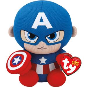 Ty Captain America Plush, Blue/Red/White, Regular