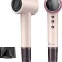 Slopehill Hair Dryer - 110,000 RPM High-Velocity Fast Drying + Low Noise + Lightweight + Intelligent Temperature Control Hair Care for Home, Salon and Travel (Ceramic Pink and Rose Gold)