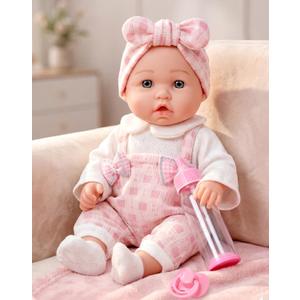 12" Girl Baby Doll Playset With Accessories And Clothes In Gift Box For Little Girls,12 Inch Small Realistic Baby Dolls Pacifier Bottle Pretend Baby Care Toy Set For Child Toddler 3+ Gift Collection