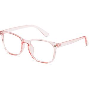 Gaoye Blue Light Blocking Glasses - Anti UV Ray Computer Gaming Glasses, Blue Blockers Glasses For Women/Men (Medium, Transparent Pink)
