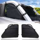 Roll Bar Storage Bag for 2021 2022 2023 2024 2025 Ford Bronco 4 Door Interior Accessories Trunk Organizer Cargo Cage Saddlebag Tool Kits Holder Multi Pocket Handbags, All Black 2 Pack (With Black Edge)