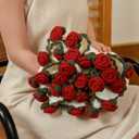 WESHIONGOO Bouquet Blanket Crochet Rose Blanket Handmade Soft and Lightweight Romantic Flower Knitted Throw Blanket (Red, 39")