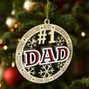 5 x #1 Dad Wooden Christmas Ornament  Best Dad Ever 2024, Fathers Day Tree Dcor, Hero Ornament