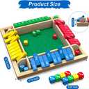 Shut the Box Game, Wooden Board Tabletop Dice Game for 2-4 Players & Kids Adults, a Fun Math Learning Toy for Family Game Night - an Ideal Made from Non-Toxic Wood, Child-Safe