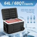 12V Refrigerator Electric Cooler 68QT for Car&Camping with Wheels,Black, 68 Quart