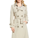 London Fog Women’s 3/4 Length Double-Breasted Trench Coat with Belt (Stone)' M