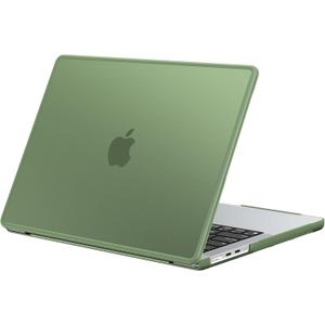 BlueSwan Anti-Cracking Hard Shell Case Compatible with MacBook Pro 14-inch M5 2026 2025-2021 Release M4 M3 M2 M1 Pro/Max Chip, Anti-Fingerprint Soft TPU Bumper, Frosted Midnight Green