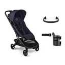 Bugaboo Butterfly 2 Essential Stroller Bundle  Ultra-Compact Stroller (Indigo) with Safety Bar & Universal Cup Holder  Lightweight, One-Second Fold, Airplane-Friendly