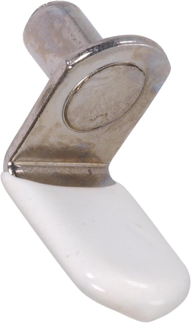 Hillman Zinc Shelf Pins with White Plastic Tip (3/8" Length Fits 1/4" Hole) - 12 Piece