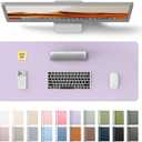 YSAGi Leather Desk Protector, Office Mat, Large Mouse Mat, Non-Slip PU Leather Blotter, Laptop Pad, Waterproof Writing Pad for Office and Home (Light Purple, 23.6" x 13.8")