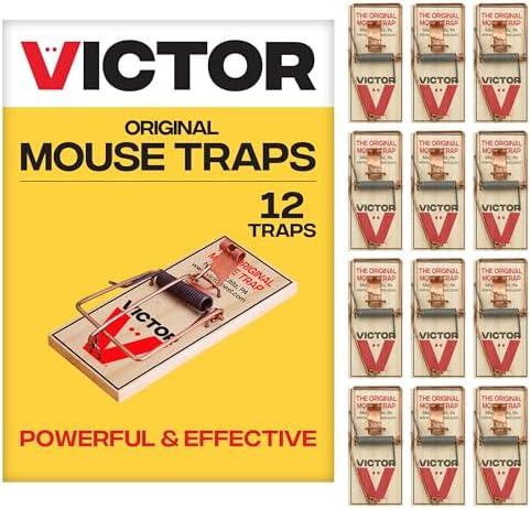 Victor Mouse Traps M150-12, Metal Pedal, Sustainably Sourced FSC Wood, Wooden Mouse Traps, 12 Medal Pedal Traps