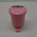 Strawberry Trash Can, 1 Gallon Desk Plastic Cute Trash Can Kawaii Small Srawberry Garbage Can for Bedroom with 5 Rolls Garbage Bag and 20 PCS 3D Cartoon Stickers(Random Style) (Pink)