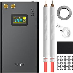 12000mAh Battery Spot Welder, 2'' LCD Screen Upgraded Enhanced 199 Gears Adjustable Portable Mini Spot Welder with Nickel Sheet & 4X4 Holder For Making Battery Packs (Black-LCD 12000mAH)