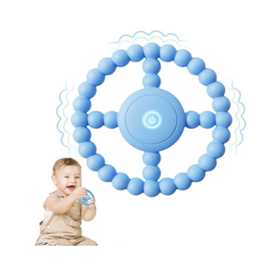 Vibrating Sensory Chew Toy, Teether Teething Toys for Babies612 818 Months, Sensory Toys for Kids with Autism&Toddler Travel Essential,12 Year Old Christmas Boys Girls Gifts idea(Blue)