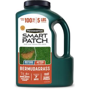 Pennington Smart Patch Bermudagrass 5lb 100 sq. ft. Grass Seed Bare Spot Repair with Mulch and Fertilizer (EXP 02/28/27)
