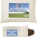 LOFE® Organic Buckwheat Pillow for Sleeping with Organic Cotton Pillowcase - 16''x22'', Adjustable Loft, Breathable for Cool Sleep, Cervical Support for Back and Side Sleeper(Tartary Buckwheat Hulls)
