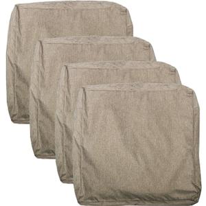 youngseahome Patio Seat Cushion Covers, Washable Slip Covers Replacement, Waterproof Outdoor Furniture Chair Cushion Pillow Seat Cover for Couch, Garden, Sofa, Flax, 24"×22"×4"(4 Covers Only)