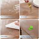 35 x 70 Inch Clear Table Cover Protector, 2mm Thick Clear Table Protector for Dining Room Table, Plastic Table Cover, Waterproof Table Pad for Kitchen, Office