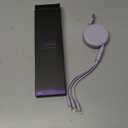 LISEN 3 in 1 Retractable Car & iPhone Charger Cord, Type C/L/Micro USB for iPhone/Samsung/PS/Kindle, Purple