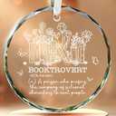 Pack of 2 SUCHAGIFT Book Ornaments for Christmas Tree, Lover Ornaments - Gifts for Book Lovers Women, Bookworms, Librarian, Booktrovert, Readers Ornament - Glass Ornament