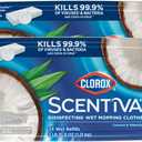 Clorox Scentiva Disinfecting Wet Mop Pad, Disposable Mop Heads, Coconut and Waterlily, 2 Packs, 24 Wet Refills Per Pack