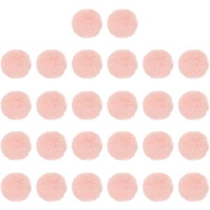 PATIKIL 2 Inch Faux Fur Pom Poms for Hats, 26 Pcs Soft Faux Rabbit Fur Large Fluffy Pompom Balls with Elastic Loop for DIY Crafts Keychains Removable Knitting Accessories, Dark Pink