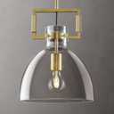 10 Inch Knurled Large Brass Blown Glass Modern Kitchen Island Pendant Light Fixtures,1 Light Island Pendant Lighting,Single Pendant Light,for Foyer, Entryway, and Dining, Includes Two Bulbs