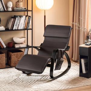 Haotian New Relax Rocking Chair Lounge Chair with Adjustable Footrest and Removable Side Bag, FST20-BR Haotian New Relax Rocking Chair Lounge Chair with Adjustable Footrest and Removable Side Bag, FST20-BR
