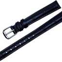 RECHERE Replacement Leather Watch Band Strap Pin Buckle Black Brown Blue White Red (10mm)