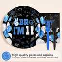 96Pcs 11th Birthday Decorations for Boys Blue Black 11th Birthday Plates and Napkins Disposable It's My 11th Birthday Tableware Set for Kids Teenager 11 Years Old Party Supplies Serves 24