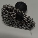 Cast Iron Scrubber with Handle 316 Dish Cast Cleaner Chainmail Scrubber for Pan Skillet Iron Scrub Brush Steel Wool Scrubber Cleaning Kit (1 Scrub + 1 Scraper) (Black 02)