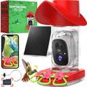 birdsnap Hummingbird Feeder with Camera Solar Powered, 2K Live Stream AI Bird Identification with 32GB Card Ant Moat Weatherproof WiFi Smart Bird Feeder Camera for Outdoor Birds Watching Gifts