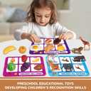 Sorting Toys for Toddlers,3 in 1 Learning Education Sorting Games Cutting Fruit Toys Toddler Coloring,Fine Motor Montessori Preschool Classroom Sensory for 2+ Year Old.