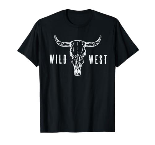 Cow Skull Wild west T-Shirt, 2X, Black 
