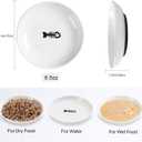 WROSWT Cat Food Bowl,Healthy Ceramic Cat Bowls for Indoor Cats,Anti Whisker Fatigue Cats Dishes Set,Shallow Wide Kitten Plates for Food and Water,Non-Slip Silicone Bottom,3 Pack