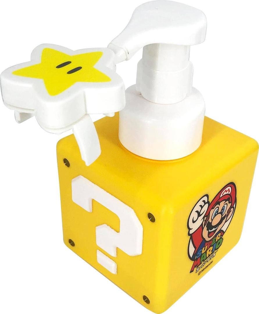 Super Mario Foam Soap Dispenser, 16.9 fl oz (500 ml), Yellow, Question Mark Box Shape