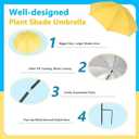 3Pcs Plant Umbrellas for Outdoor Plants, 23.6" Garden Umbrella Shade for Potted Plants and Garden Beds,Provide Shade to Defend Plants From Blazing Sun (1Yellow 1Pink 1Blue)