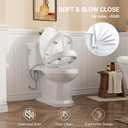 Bidet Toilet Seat Non Electric, Elongated Raised Toilet Bidet Seat with Dual Nozzles, Self Cleaning, Soft Close Lid, Rear and Feminine Washing for Seniors Adults