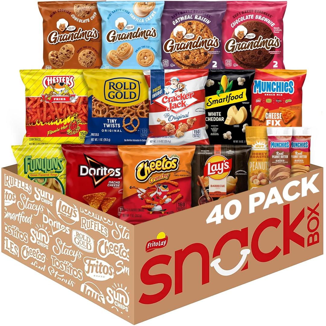 Frito-Lay Ultimate Snack Care Package, Variety Assortment of Chips, Cookies, Crackers & More, 3.39 Pounds, (Pack of 40) (EXP 01/13/26)