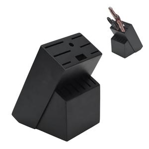 Wood Kitchen Knife Block, Universal Kitchen Knife Holder Kitchen Knife Storage Rack 14 Slots Knife Holder (Black)